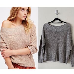 FREE People-Cotton/Rayon Alana Off Shoulder Pullover (Size:XS)